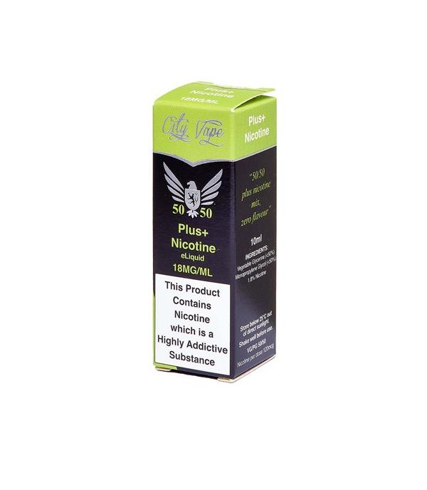 18mg City Vape Flavourless Nicotine Shot 10ml (50VG-50PG)