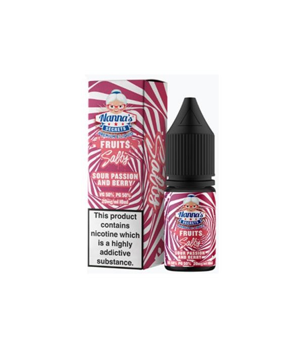 10mg Nanna’s Secret Fruits 10ml Flavoured Nic Salt (50VG/50PG)