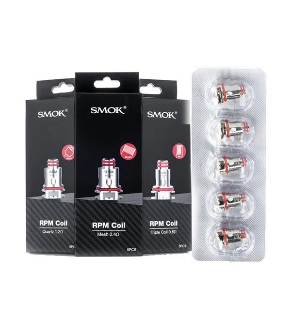 Smok RPM Replacement Coils – Triple Coil 0.6 Ohm/ Mesh 0.4 Ohm/ Quartz 1.2 Ohm/ SC 1.0 Ohm