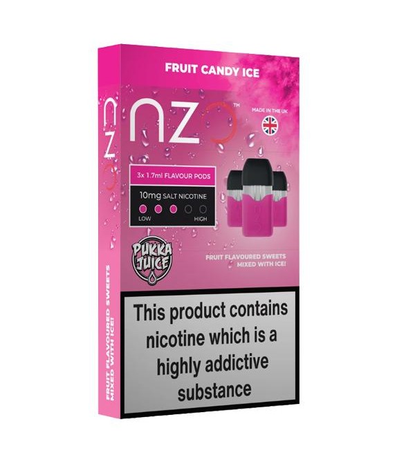 NZO 10mg Pukka Juice Salt Cartridges with Red Liquids Nic Salt (50VG/50PG)